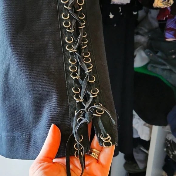 Chloé 2002 By Phoebe Philo Suede Lace Flare Pants size IT 42 or US 6 - Picture 10 of 11